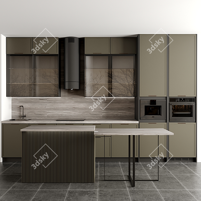 Modern Kitchen Interior Design 3D model image 1