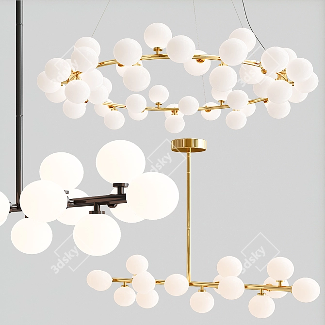 Bubble Stik Milk Bubble Chandeliers - Modern Elegance! 3D model image 1