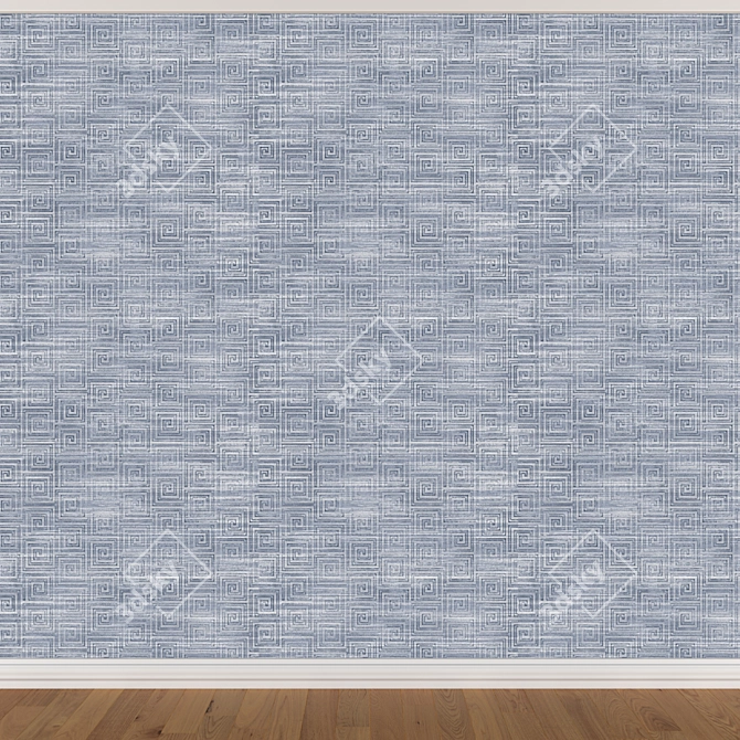 Seamless Wallpaper Set: 3 Colors 3D model image 2