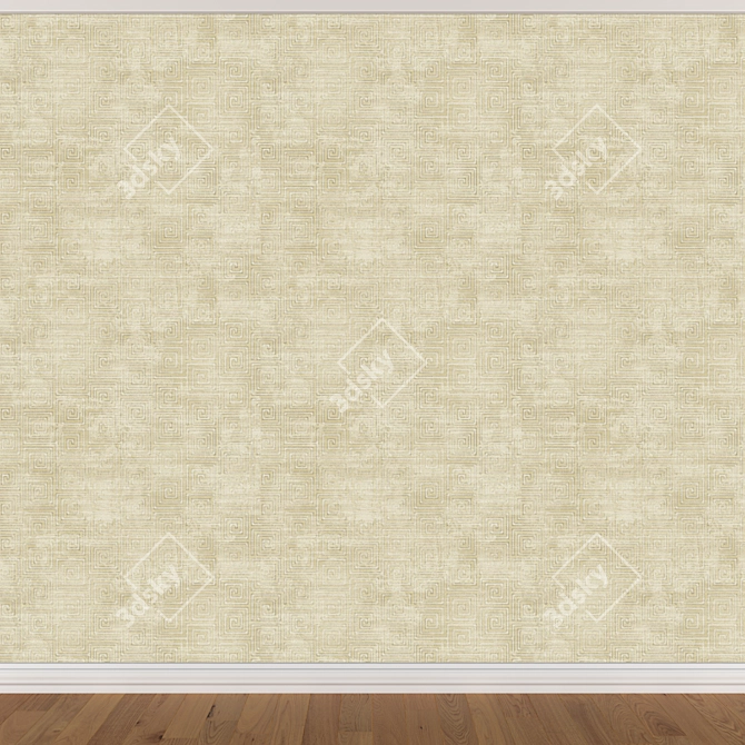 Seamless Wallpaper Set: 3 Colors 3D model image 3