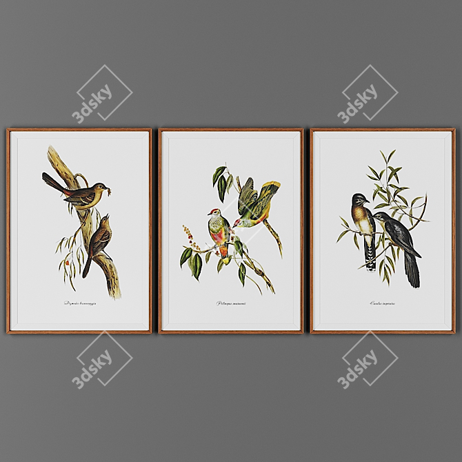 Wooden Framed Picture Set 3D model image 1