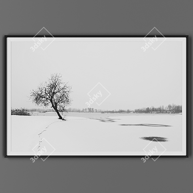 Elegant Black Picture Frame 3D model image 1