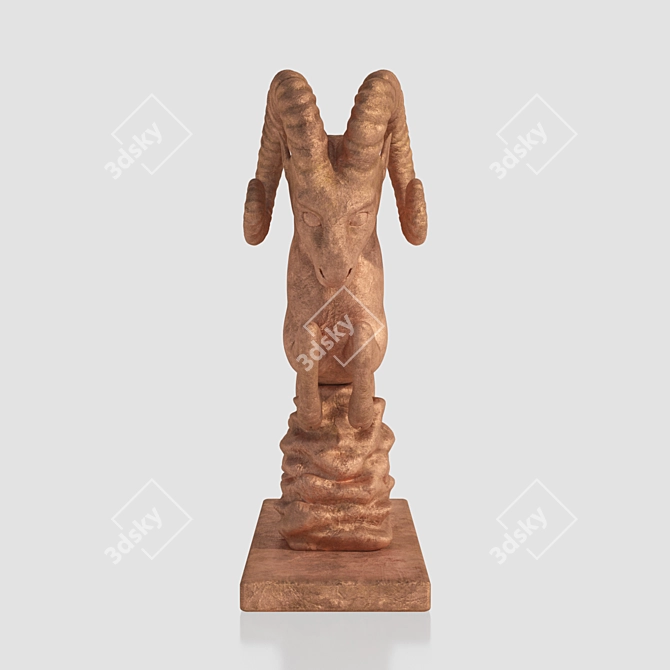 Elegant Ram Sculpture: 2013 70cm Centimeters 3D model image 3