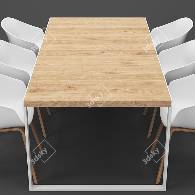 Modern Dining Table Set 3D model image 2