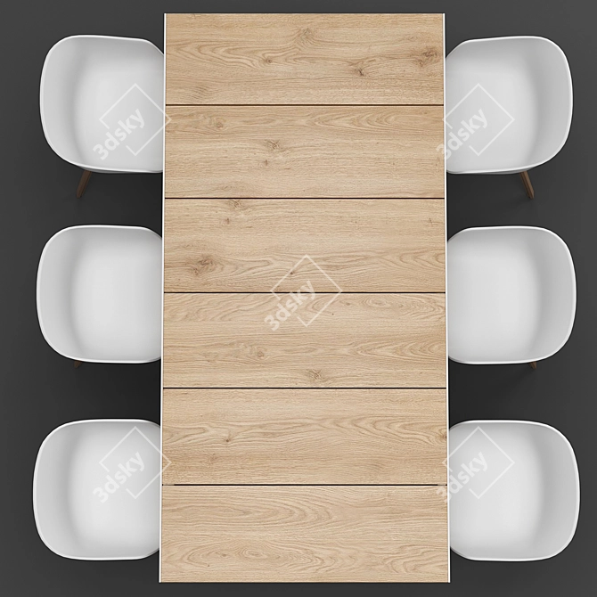 Modern Dining Table Set 3D model image 3