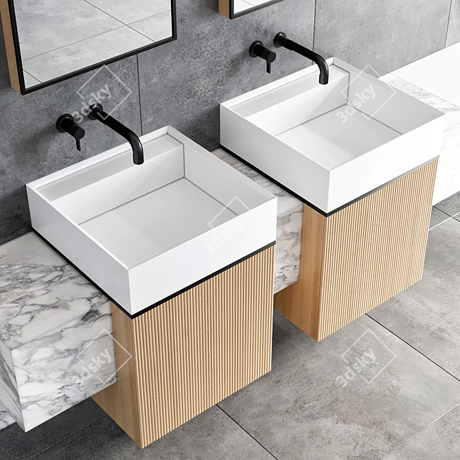 Glamorous Gessi Inciso Bathroom Furniture 3D model image 3