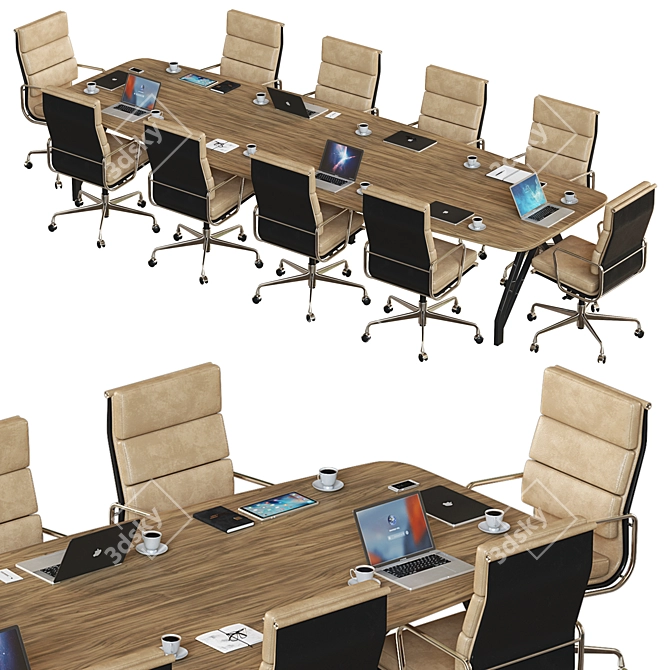 Contemporary Conference Table 3D model image 2