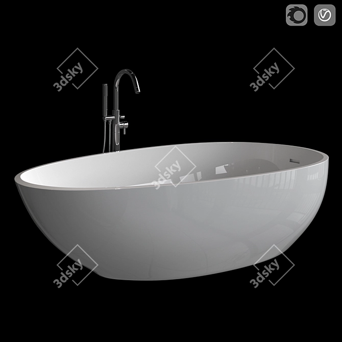 ElegantXL Freestanding Bath - 180-189cm 3D model image 1