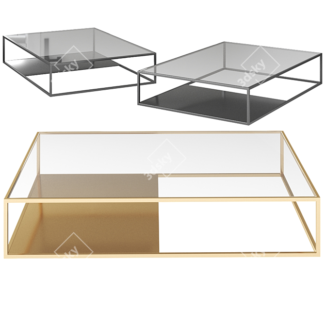 Sleek Half & Half Coffee Table 3D model image 3