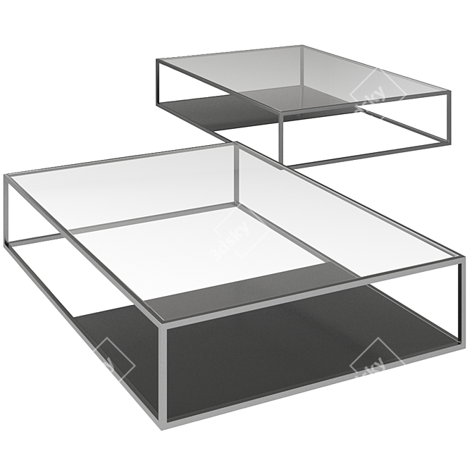 Sleek Half & Half Coffee Table 3D model image 4