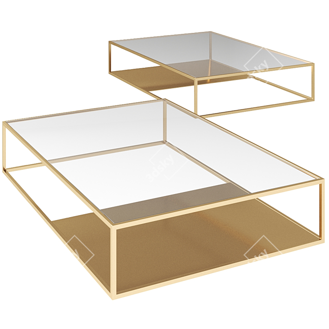 Sleek Half & Half Coffee Table 3D model image 5