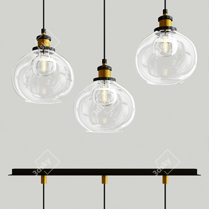 Industrial Loft Chandelier No. 656 3D model image 2