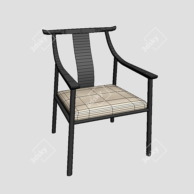 Elegant Chinese Chair 3D model image 1