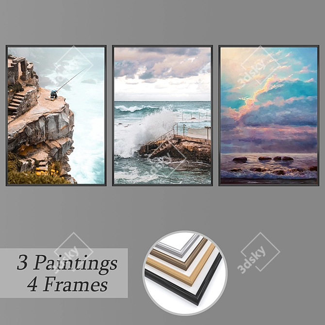 Versatile Set of Wall Paintings 3D model image 1