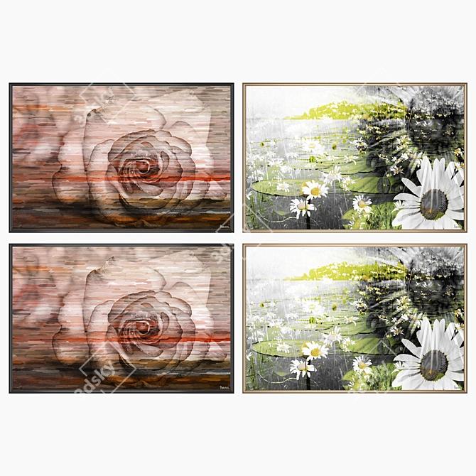 Elegant Wall Art Set with Multiple Frames 3D model image 2