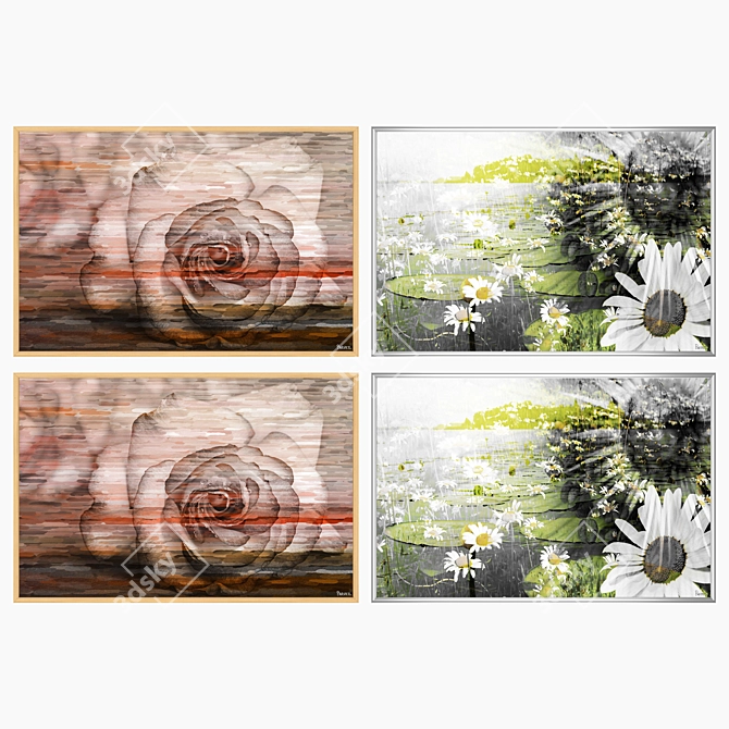 Elegant Wall Art Set with Multiple Frames 3D model image 3