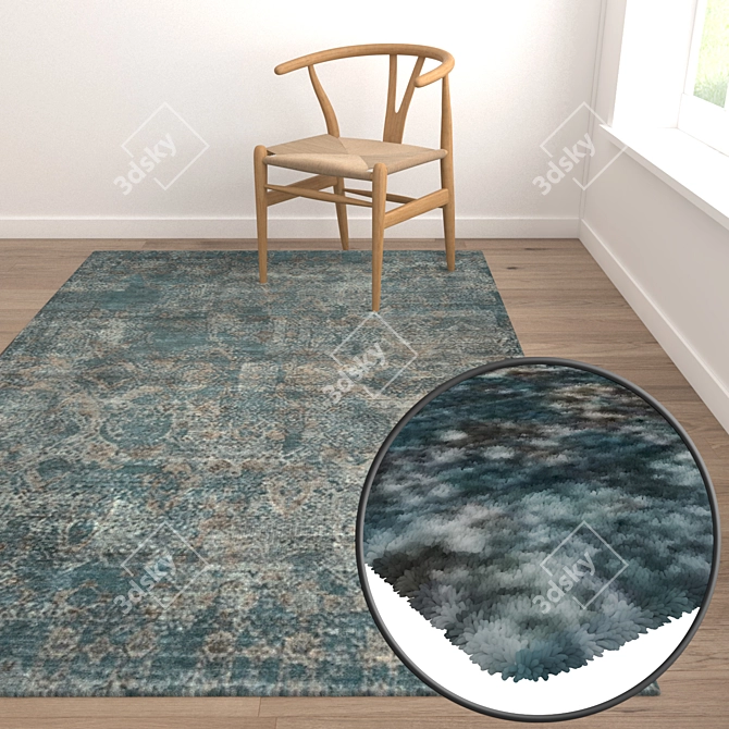 Modern Carpet Set - High-Quality Textures 3D model image 5