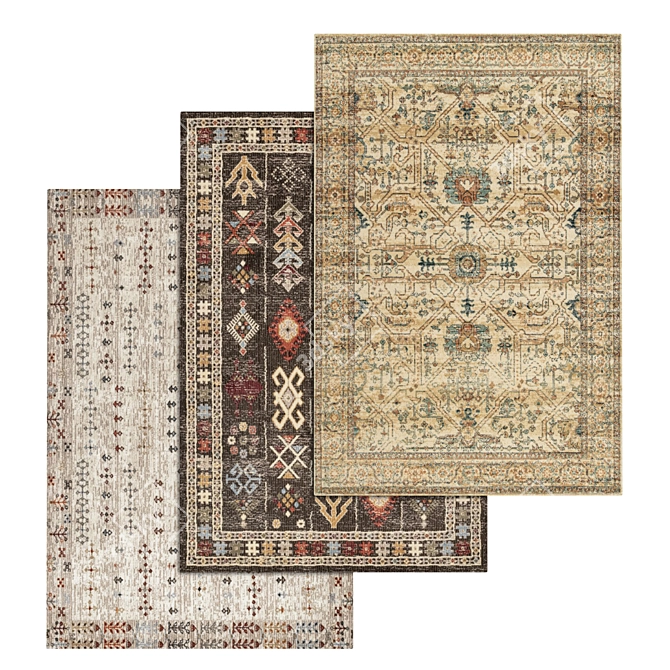 Luxury Rug Set with High-Quality Textures 3D model image 1