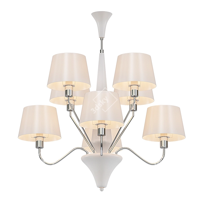 Elegant White Pendant Chandelier 3D model image 1