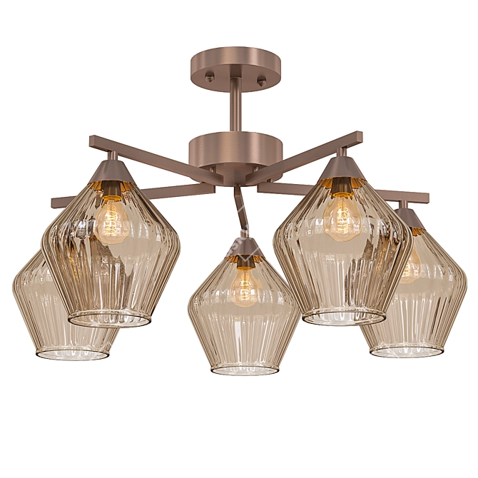 Modern Bronze Pendant Chandelier 3D model image 1