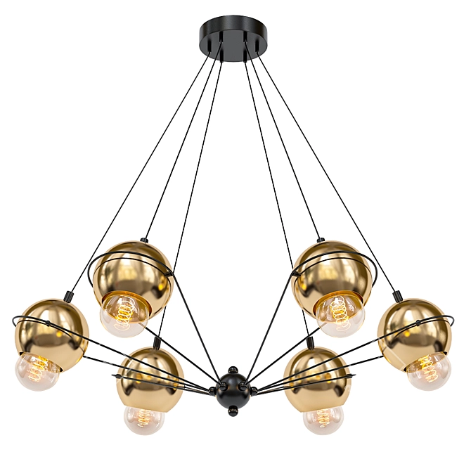 Elegant Kugeln Chandelier 3D model image 1