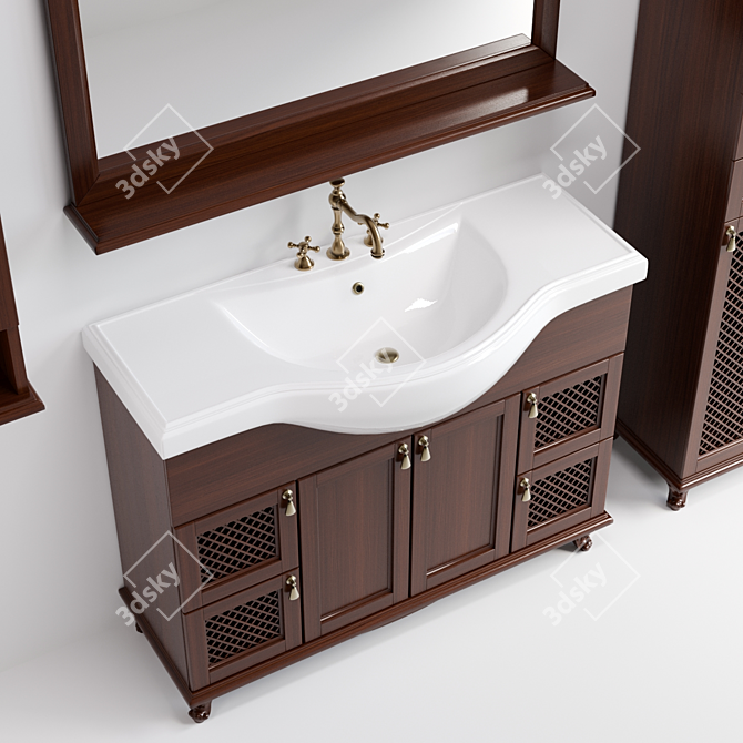 Elegant Bathroom Furniture Set 3D model image 4