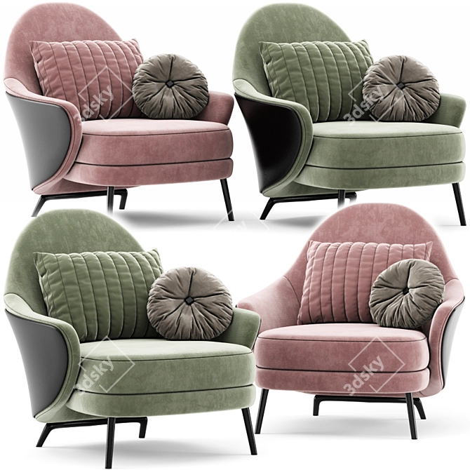 Elegant Angie Armchair: Timeless Comfort 3D model image 1