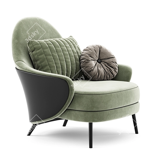 Elegant Angie Armchair: Timeless Comfort 3D model image 3