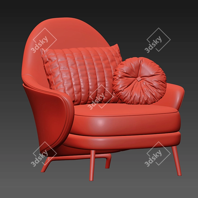 Elegant Angie Armchair: Timeless Comfort 3D model image 4