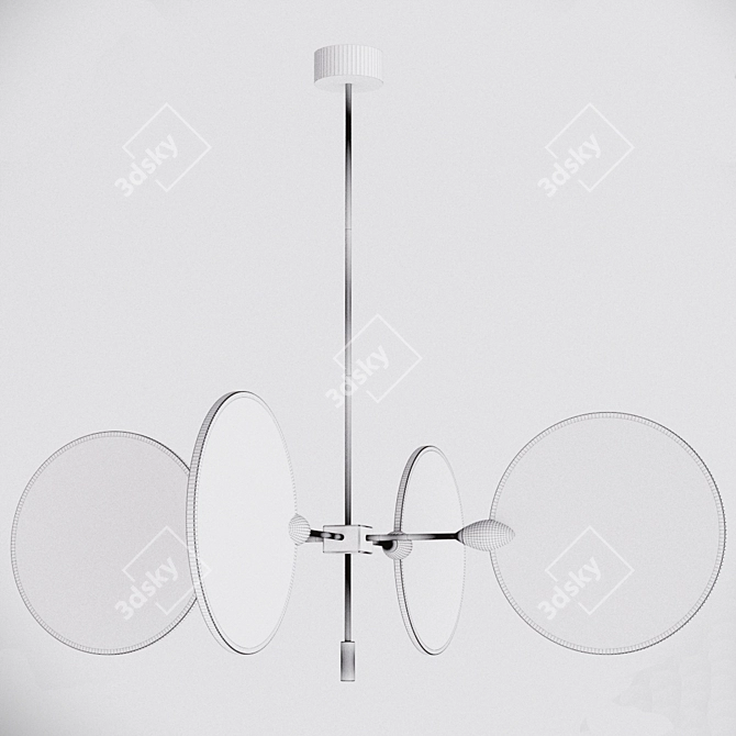 Nebula Chandelier: Elegant Brass/Black Lighting 3D model image 5