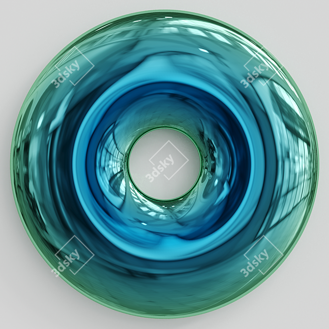 Elegant Round Decorative Mirror 3D model image 1