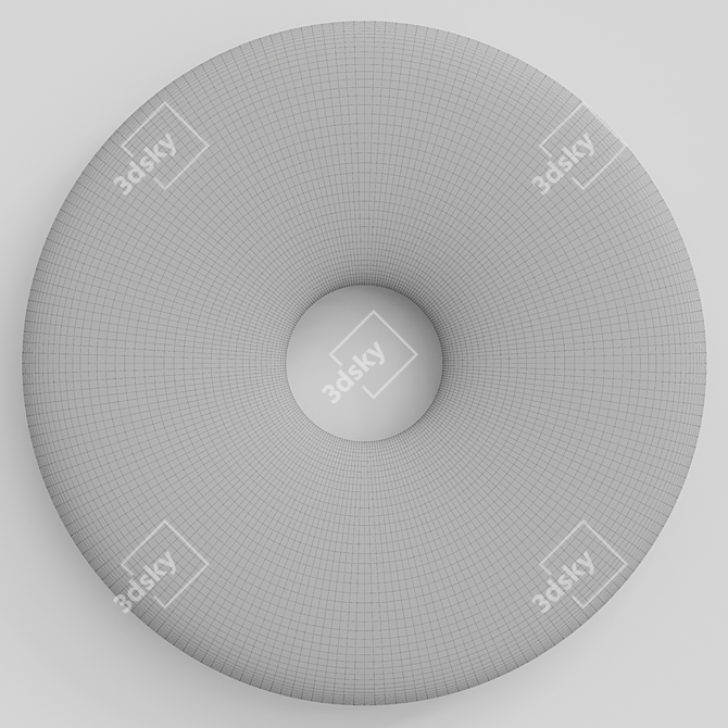 Elegant Round Decorative Mirror 3D model image 2