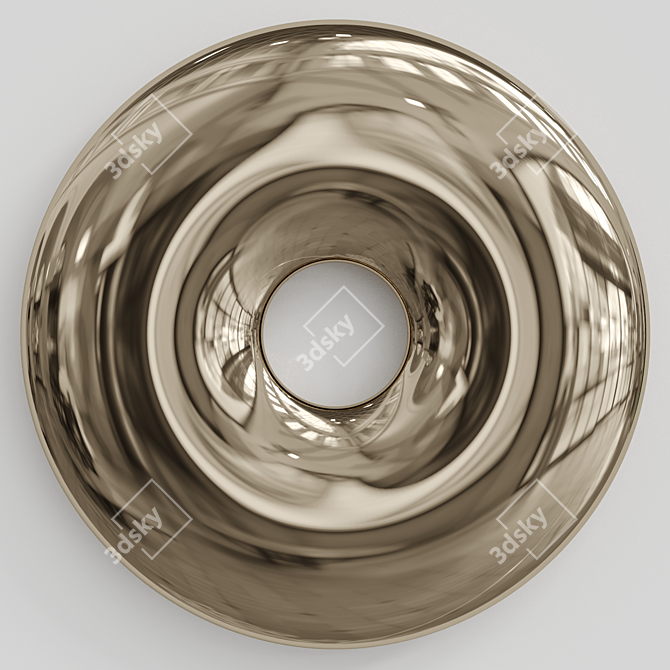 Elegant Round Decorative Mirror 3D model image 3