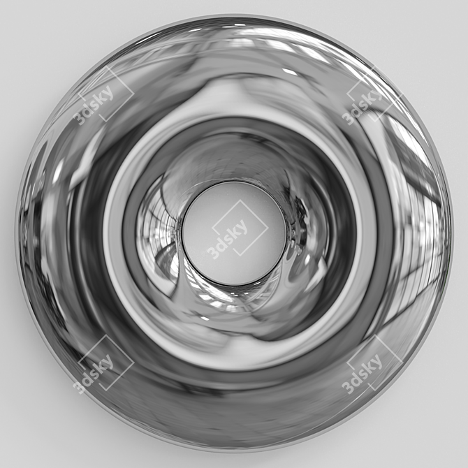 Elegant Round Decorative Mirror 3D model image 4