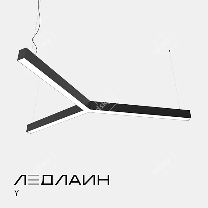 Title: Sleek Y-Shaped Luminaire by LEDALEN 3D model image 1