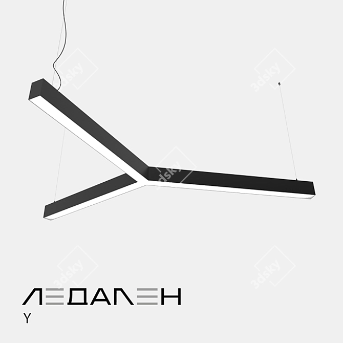 Title: Sleek Y-Shaped Luminaire by LEDALEN 3D model image 3