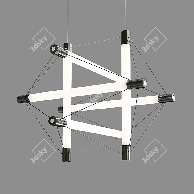 Sleek Aluminium Pendant Lamp 3D model image 3