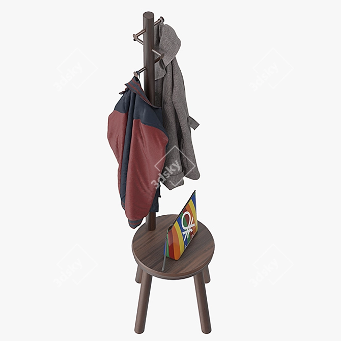 Stylish Pillar Coat Stand 3D model image 3