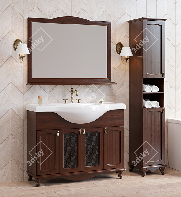 3-Piece Bathroom Furniture Set: Classic, Modern, and Provence Style 3D model image 2