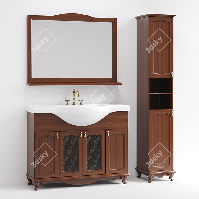 3-Piece Bathroom Furniture Set: Classic, Modern, and Provence Style 3D model image 5