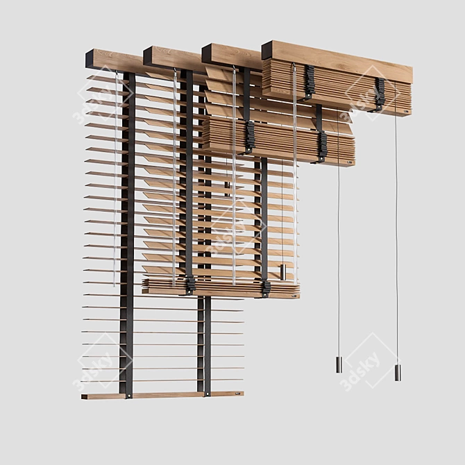 Wooden Venetian Blinds Collection 3D model image 3