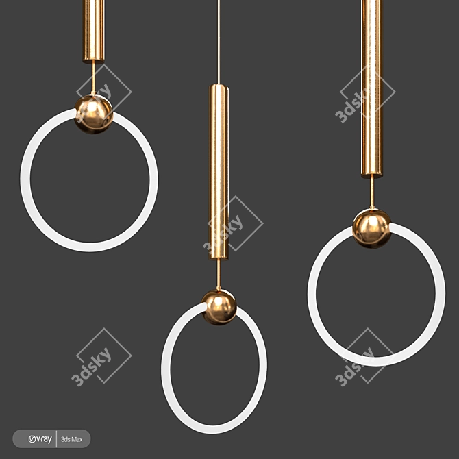 Elegant Ring Style Chandelier 3D model image 1