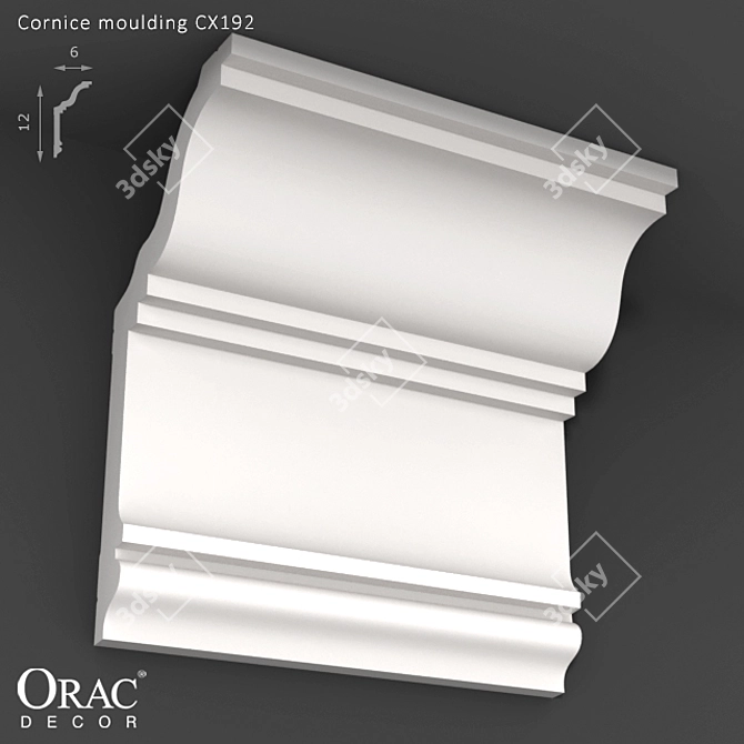 Elegant OM Cornice Decor 3D model image 1