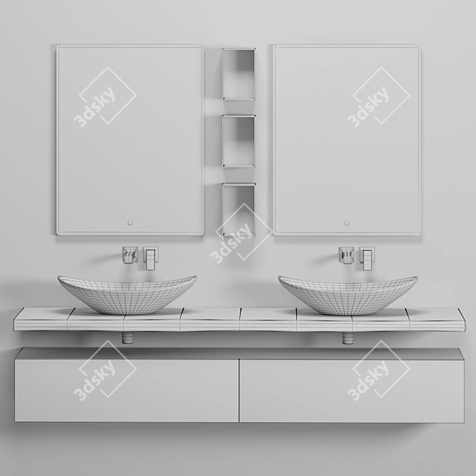 Velvex Gloss 190 Bathroom Furniture Set 3D model image 5