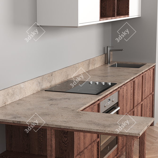 Nordiska Kok Wood Kitchen: Swedish Elegance 3D model image 2