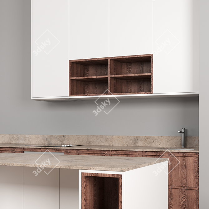 Nordiska Kok Wood Kitchen: Swedish Elegance 3D model image 3