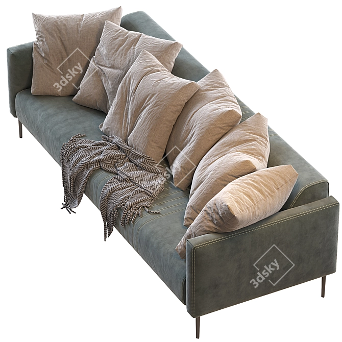 Modern Tuxedo Style Sofa 3D model image 3