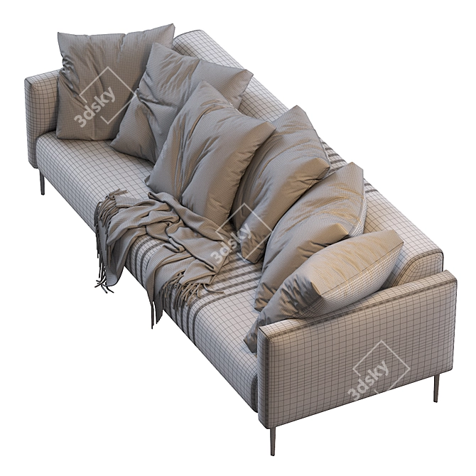 Modern Tuxedo Style Sofa 3D model image 4