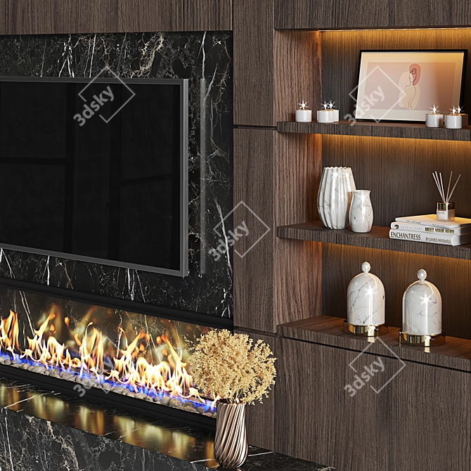 Sleek TV Wall 2015 3D model image 3