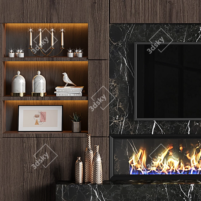 Sleek TV Wall 2015 3D model image 4